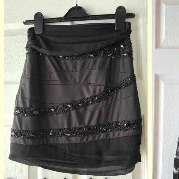 Dresses & Skirts - Black Beaded Mini Skirt